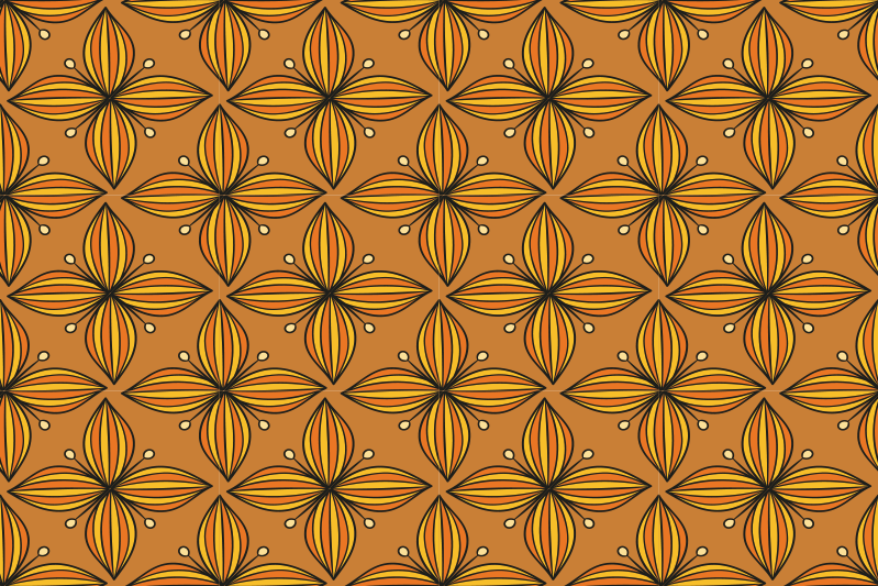 Individuais de mesa originais padrão floral geométrico - TenStickers