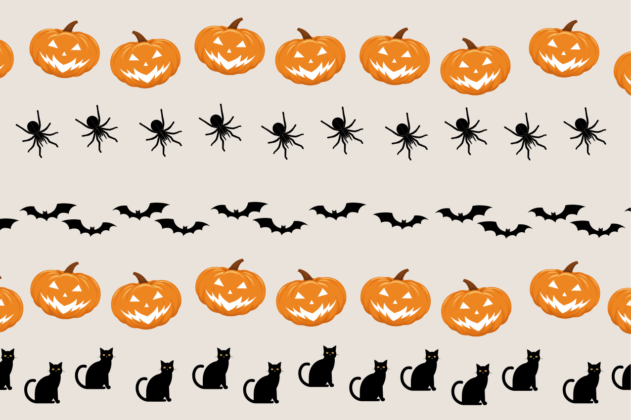 Individual de mesa halloween gato aranha abóbora - TenStickers