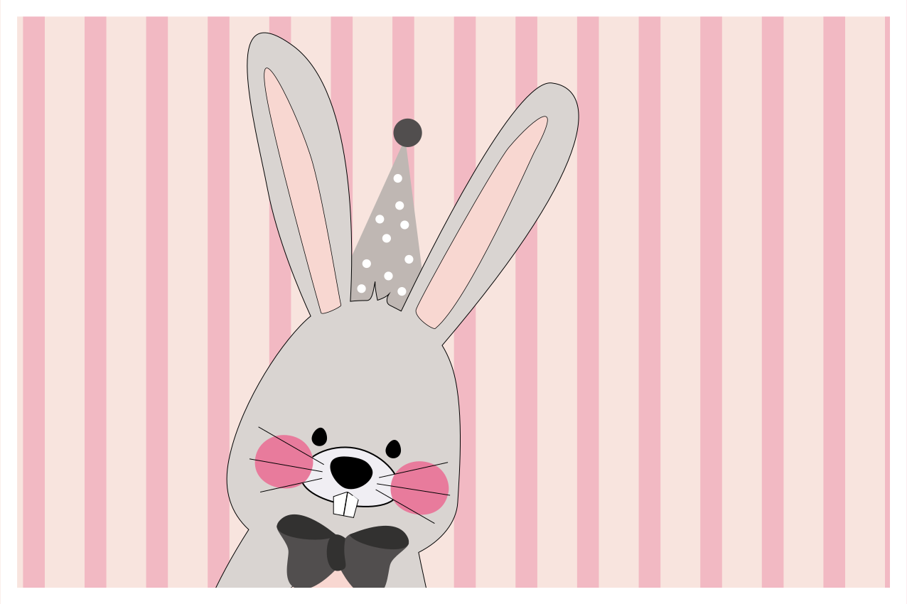 Individuais de mesa infantis Coelhinho de aniversário inteligente - TenStickers