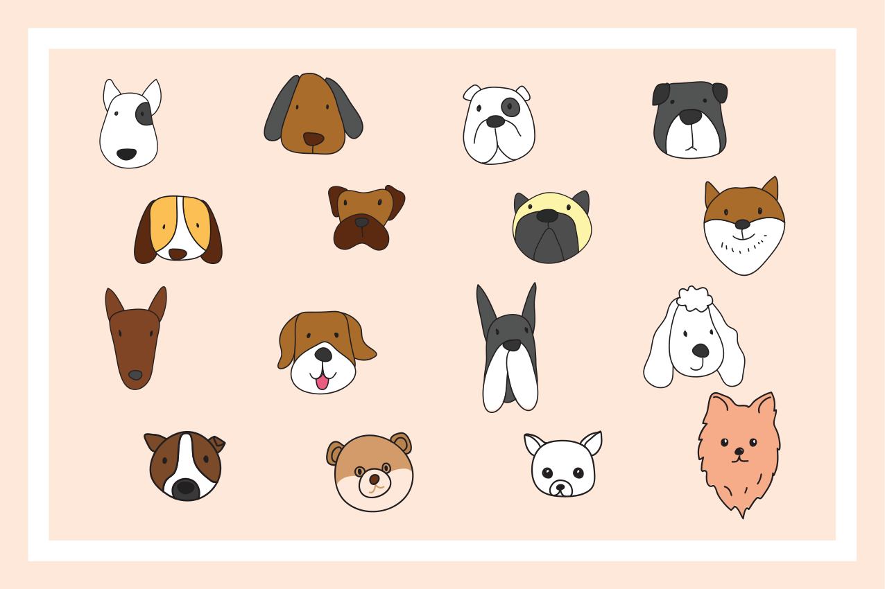 Individuais de mesa infantis coleção faces de animais - TenStickers