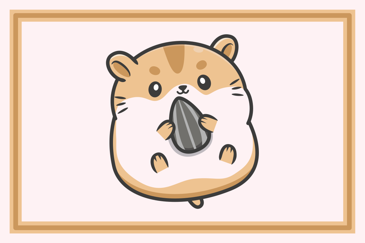 Individuais de mesa modernos Desenho de hamster fofo - TenStickers