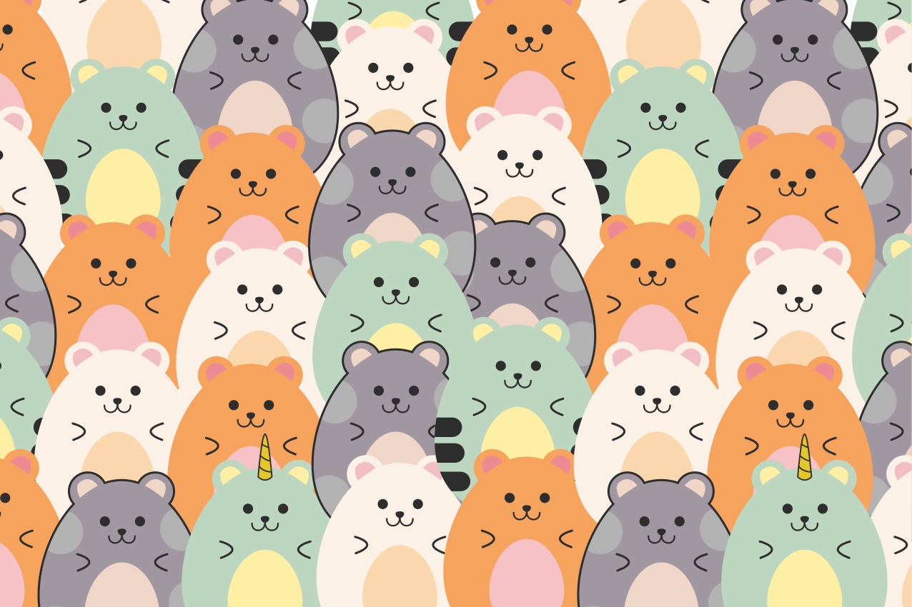 Individuais de mesa infantis caras de animais adoráveis - TenStickers