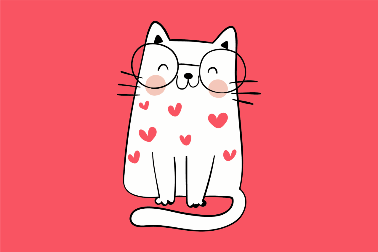 Individuais de mesa infantis personagem de gato adorável - TenStickers