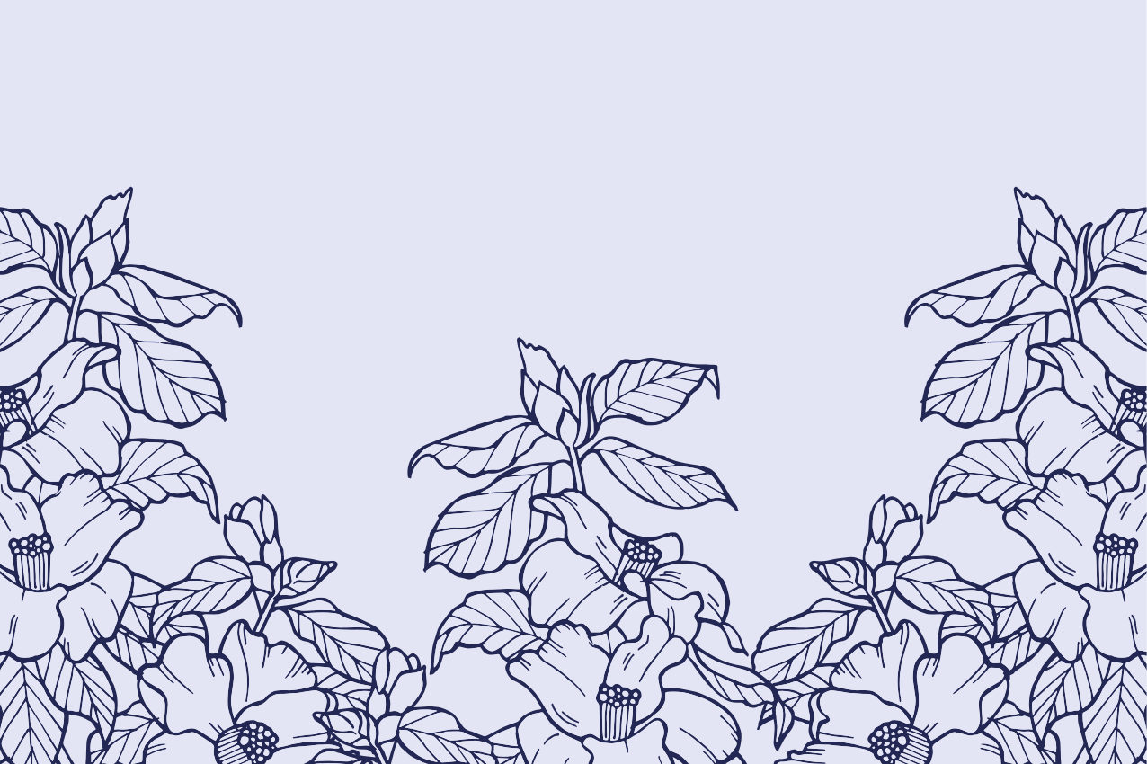 Individuais de mesa originais Flor silhueta com azul - TenStickers