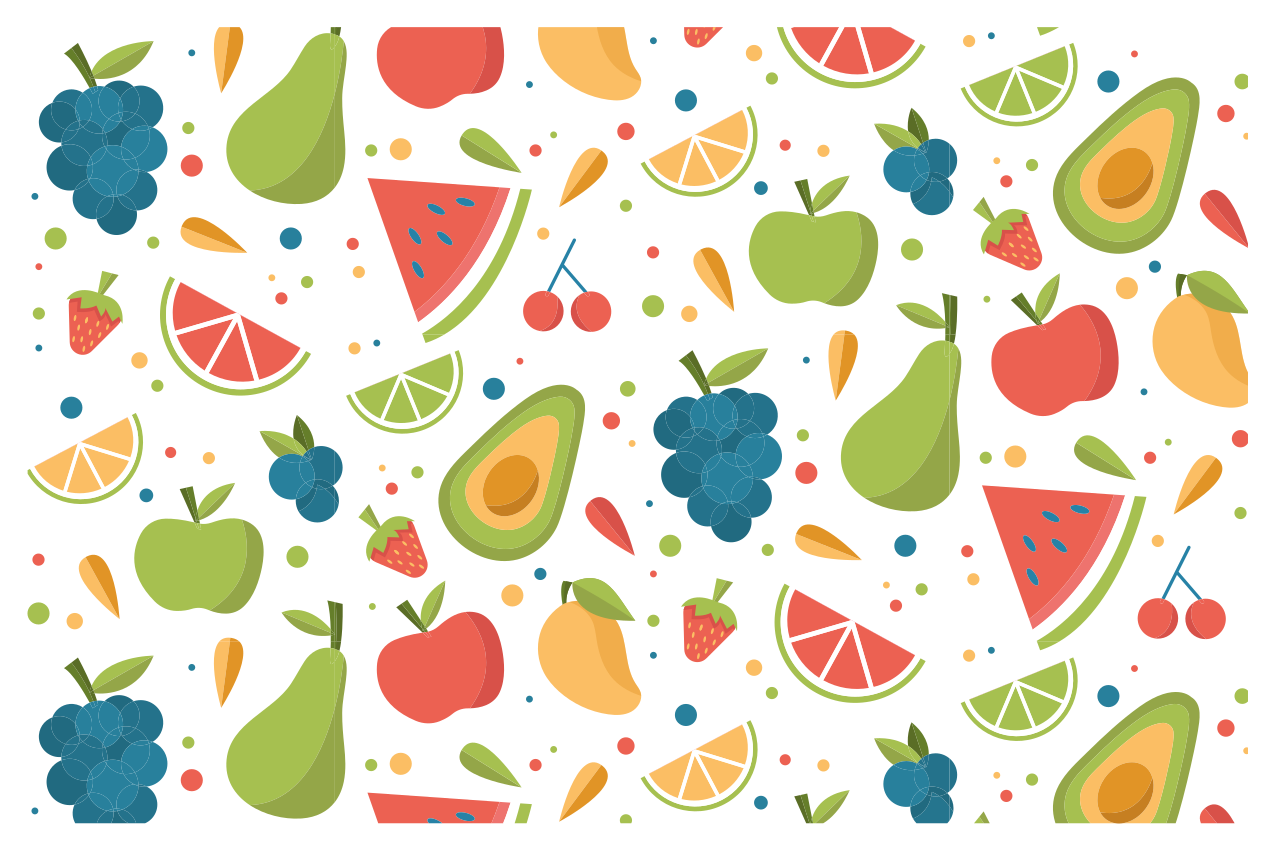 Individuais de mesa originais Desenho de frutas padrão - TenStickers