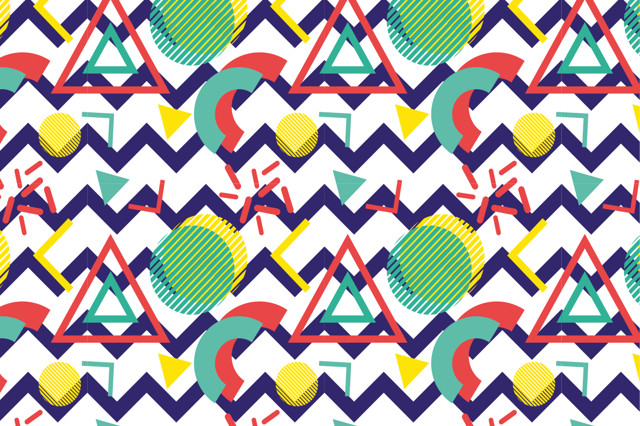 Individuais de mesa originais Pintura geométrica de cores fortes - TenStickers