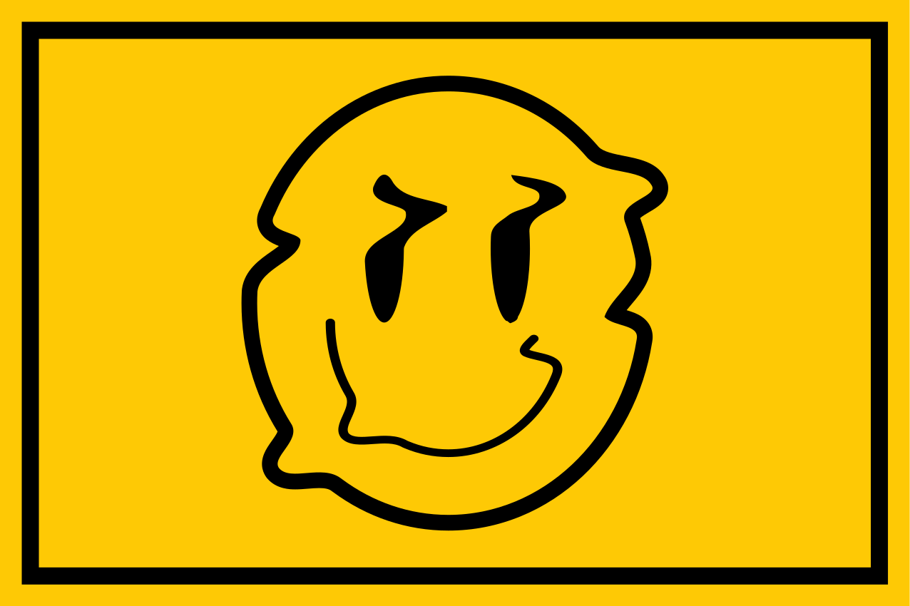 Individuais de mesa originais Sorriso amarelo distorcido - TenStickers