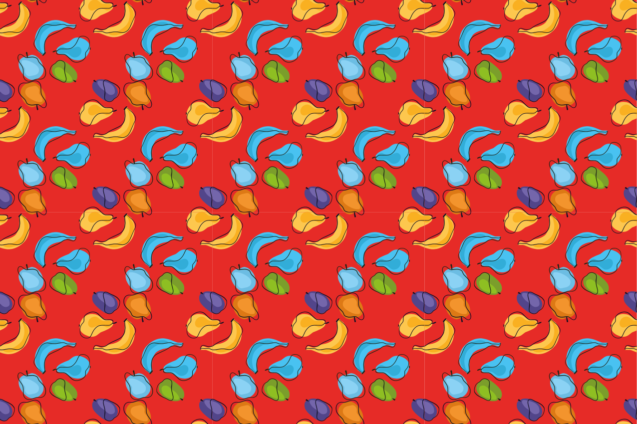 Individuais de mesa originais estampa de frutas coloridas - TenStickers