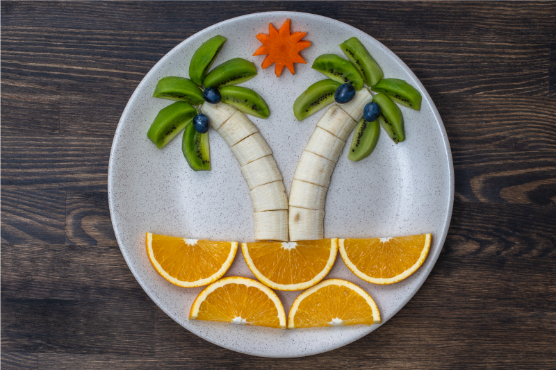 Individuais de mesa originais arranjo de frutas tropicais - TenStickers
