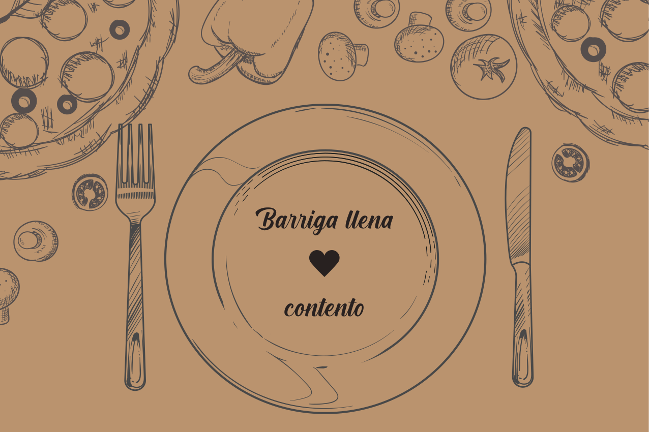 Individuais de mesa originais prato vazio com coração - TenStickers