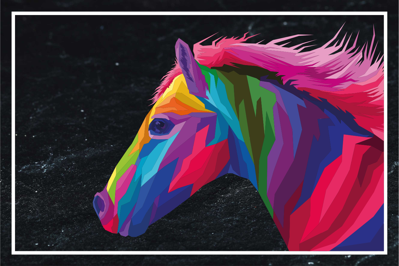 Individuais de mesa retangulares Cavalo colorido abstrato - TenStickers