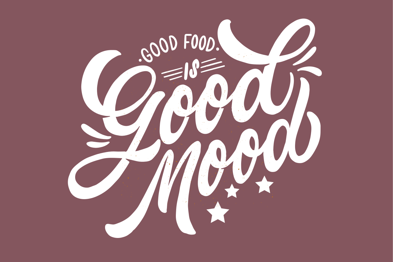 Individuais de mesa com texto boa comida e boa vibe - TenStickers
