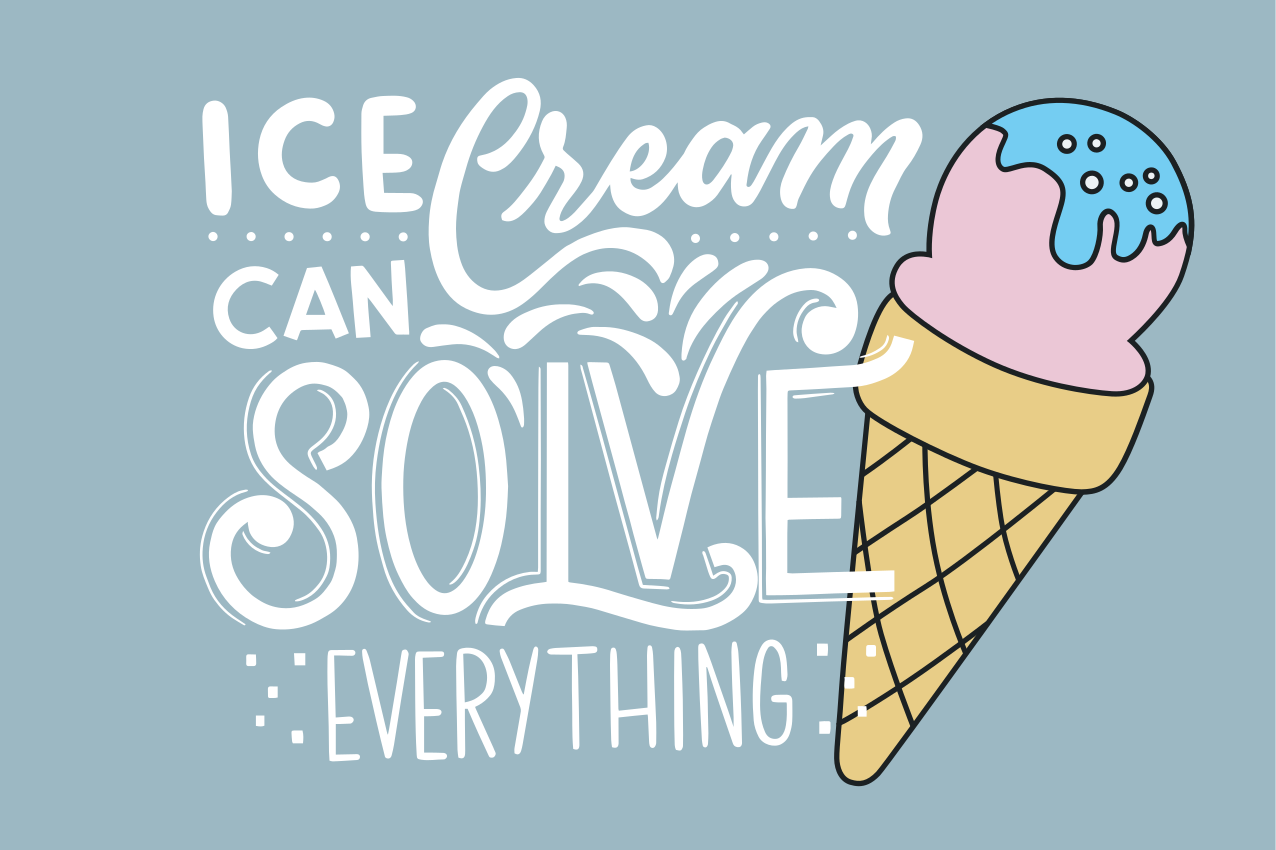 Individuais de mesa com texto cone de sorvete frase - TenStickers
