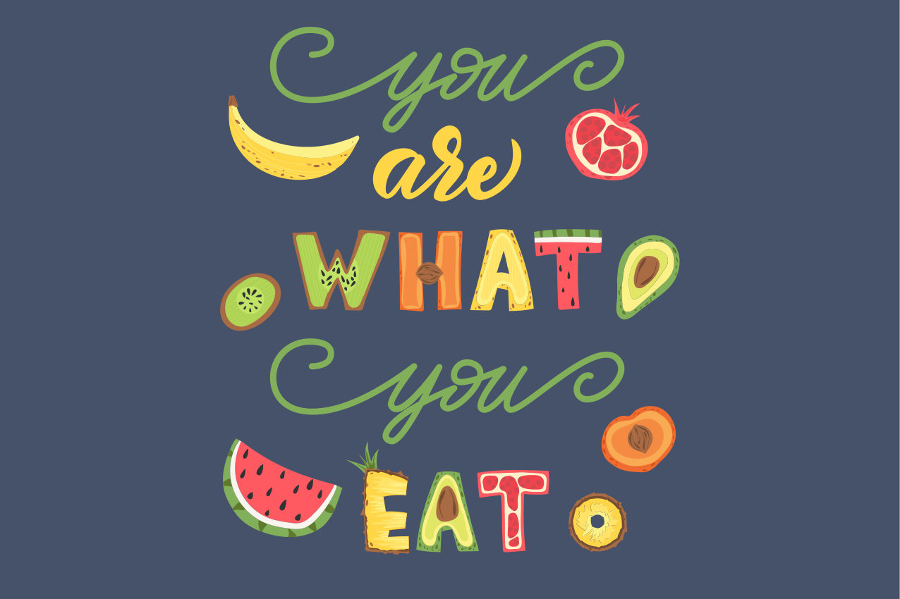 Individuais de mesa com texto citação colorida de comida - TenStickers