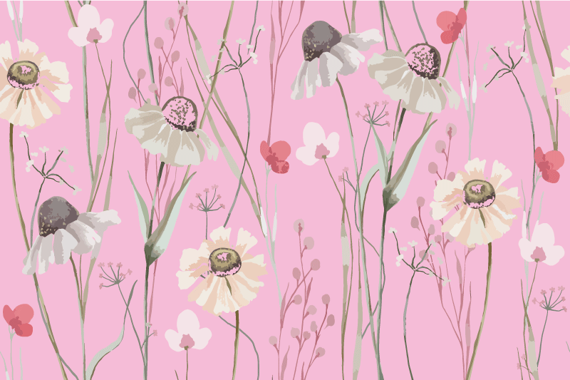 Individuais de mesa originais estampa floral rosa - TenStickers