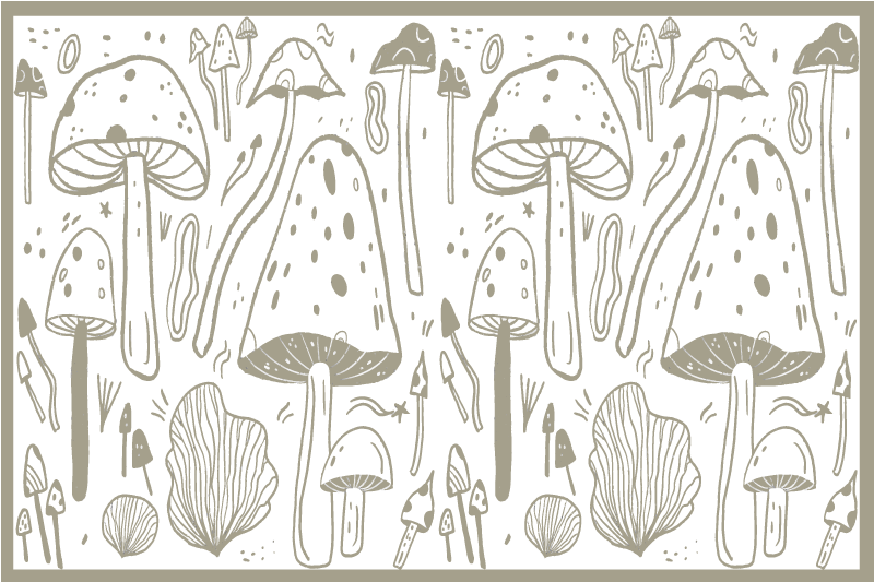 Individuais de mesa originais elementos naturais de cogumelo - TenStickers