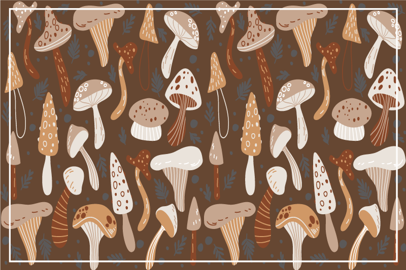 Individuais de mesa originais com superfície de cogumelos - TenStickers