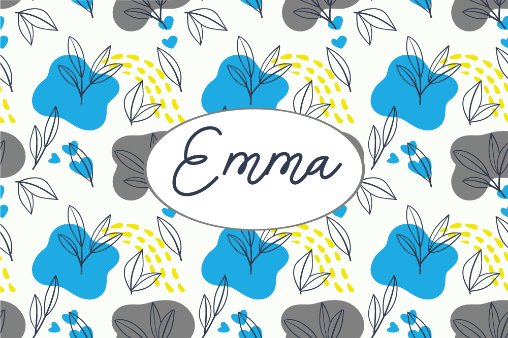 Individuais de mesa com nome produtocinza amarelo e azul com nome - TenStickers