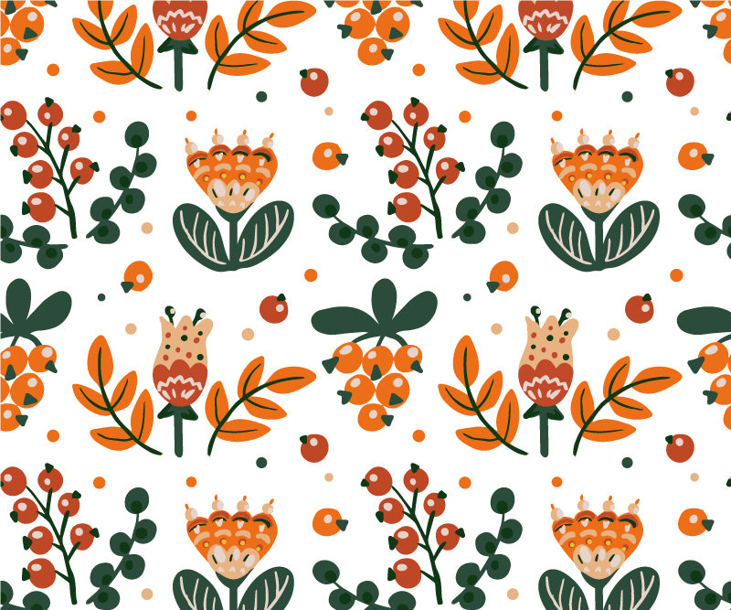 Individuais de mesa originais arranjo botânico com folhagens - TenStickers