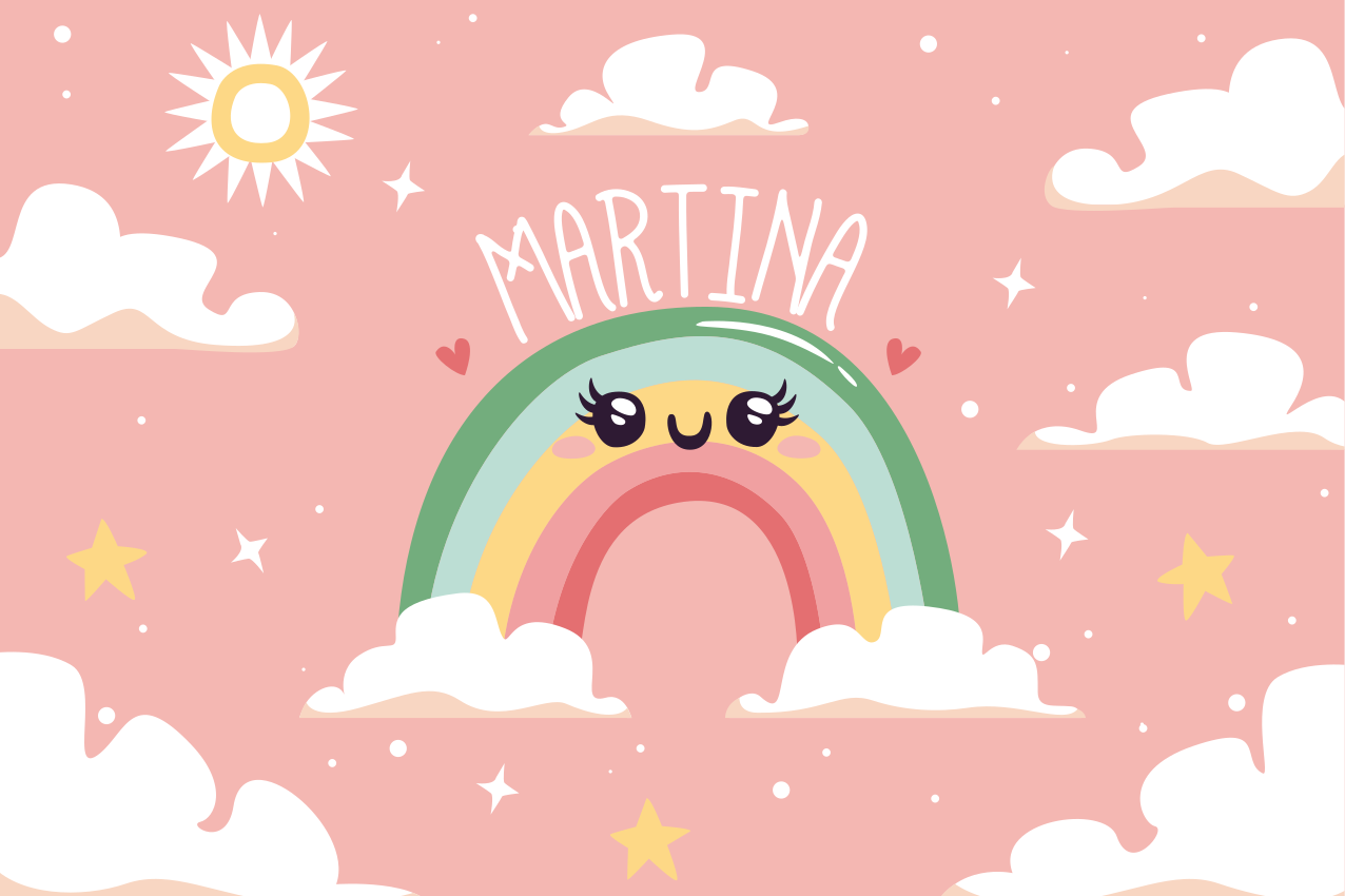 Individuais de mesa infantis cena do arco-íris alegre - TenStickers