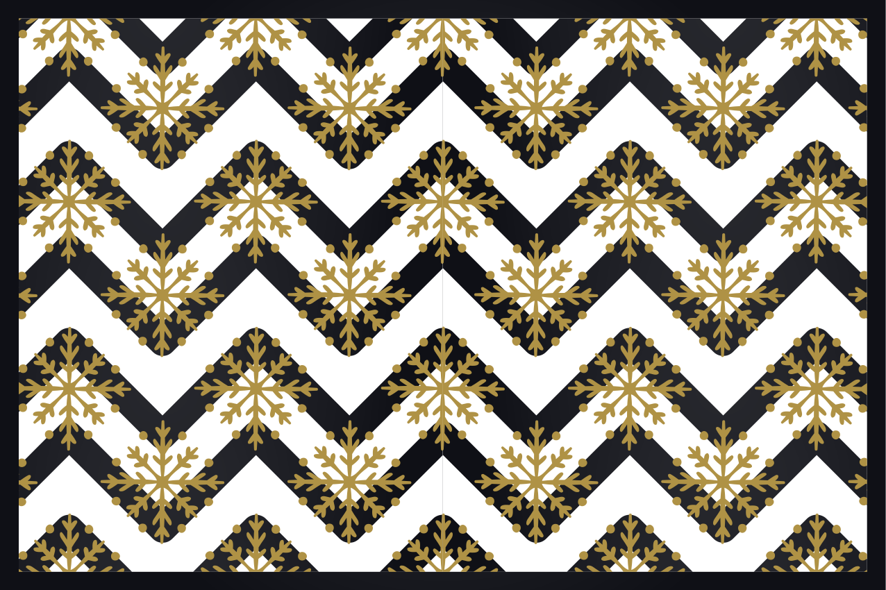 Individuais de mesa de natal com padrão de floco chevron - TenStickers