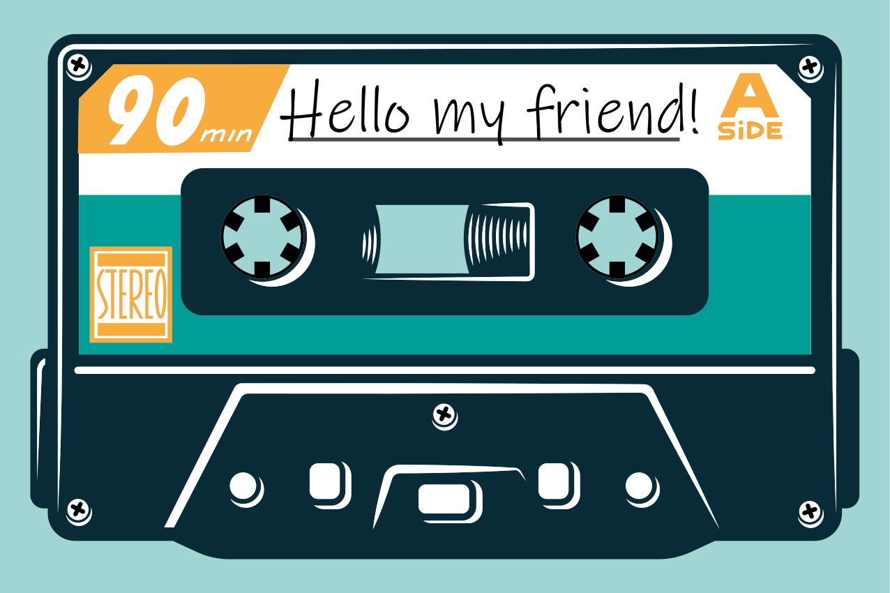 Individuais de mesa com nome Fita cassete dos anos 80 com o seu t - TenStickers