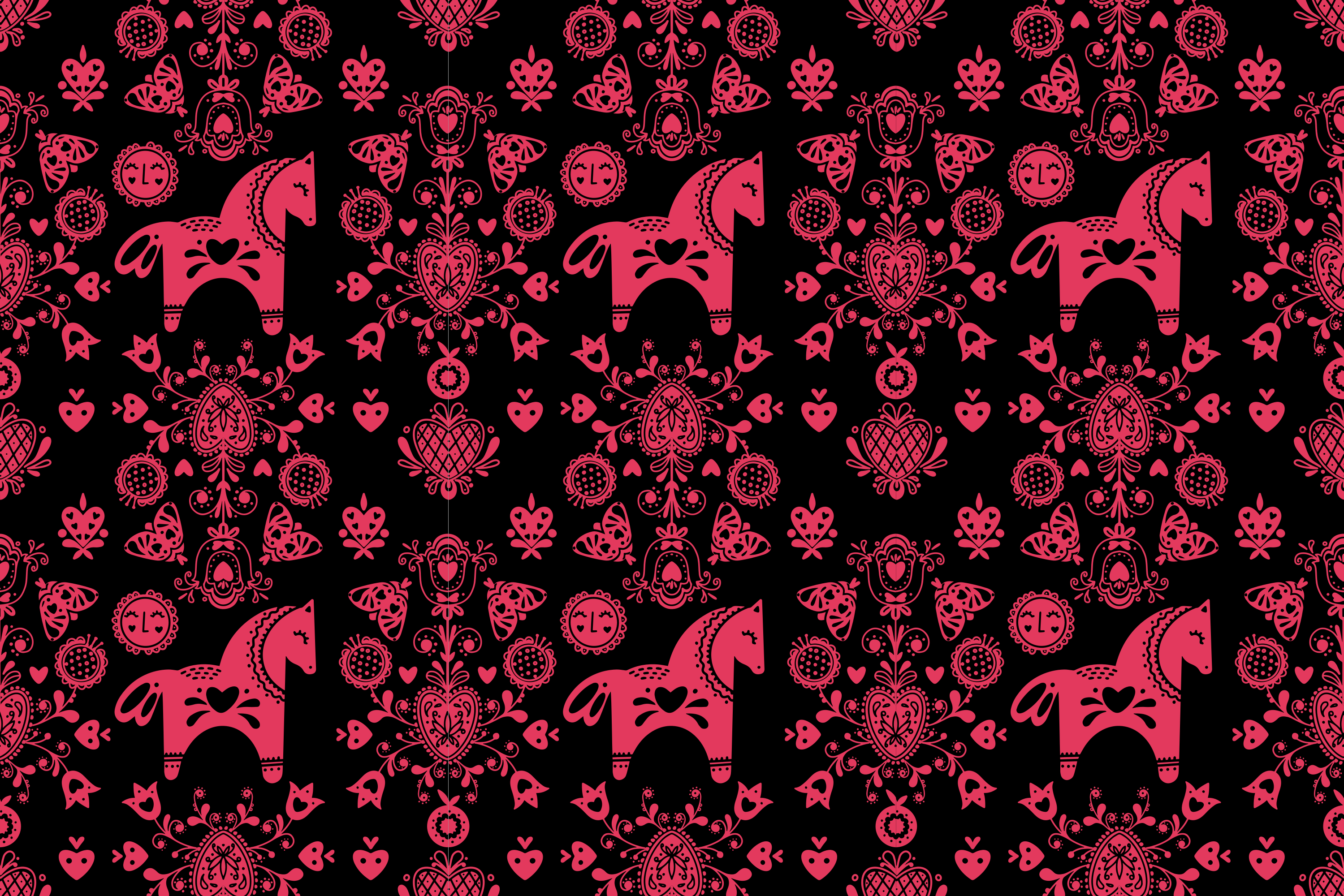 Individuais de mesa originais padrão de cavalo brincalhão - TenStickers