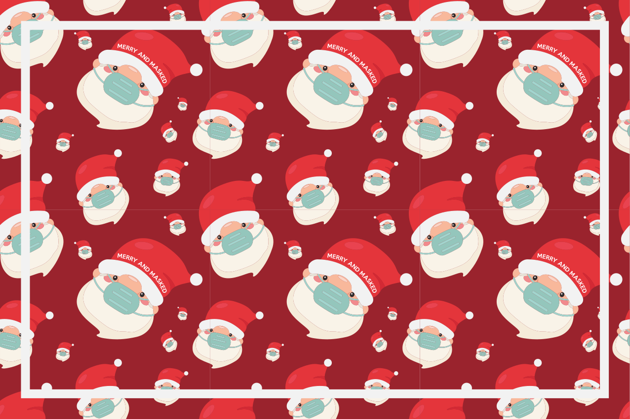 Individuais de mesa de natal estampa do papai noel - TenStickers