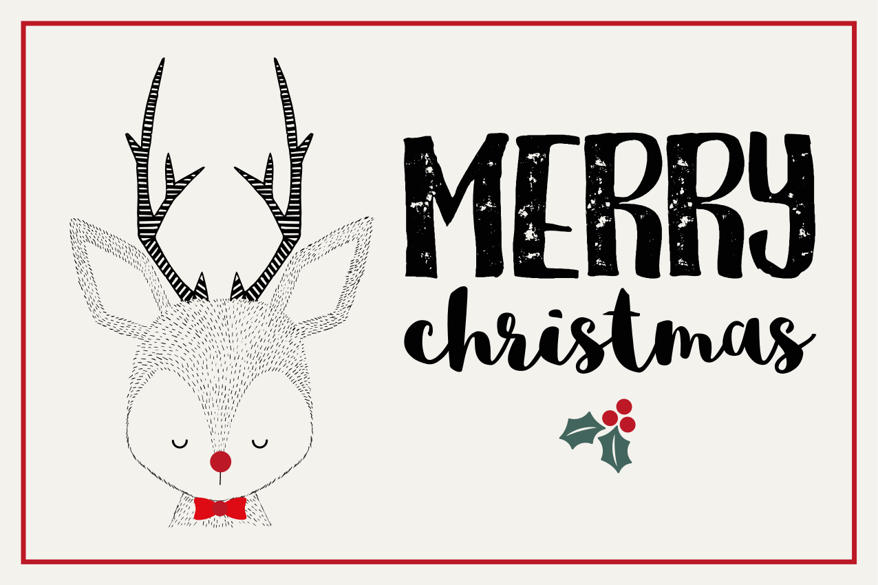 Individuais de mesa de natal ilustração do rena feliz - TenStickers