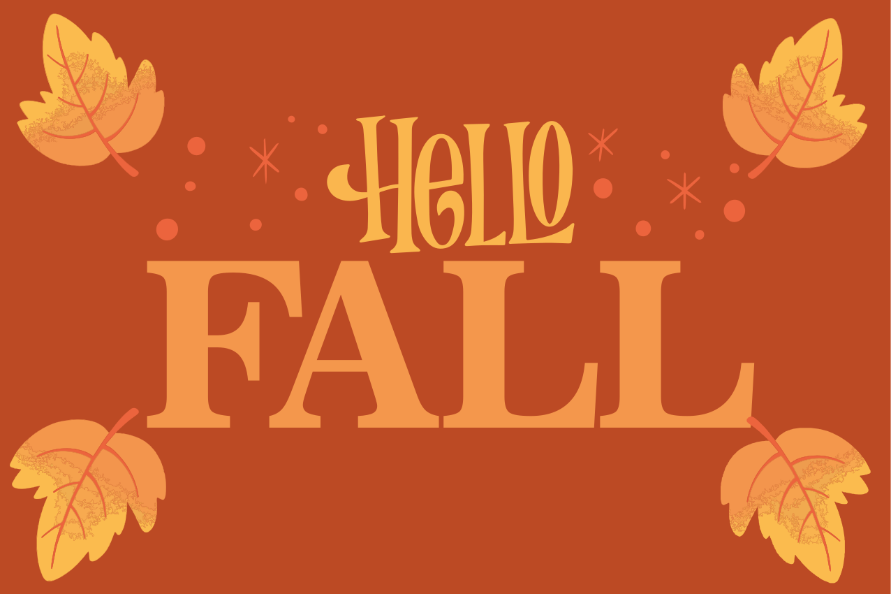 Olá outono lettering produtoindividuais de mesa de vinil - TenStickers