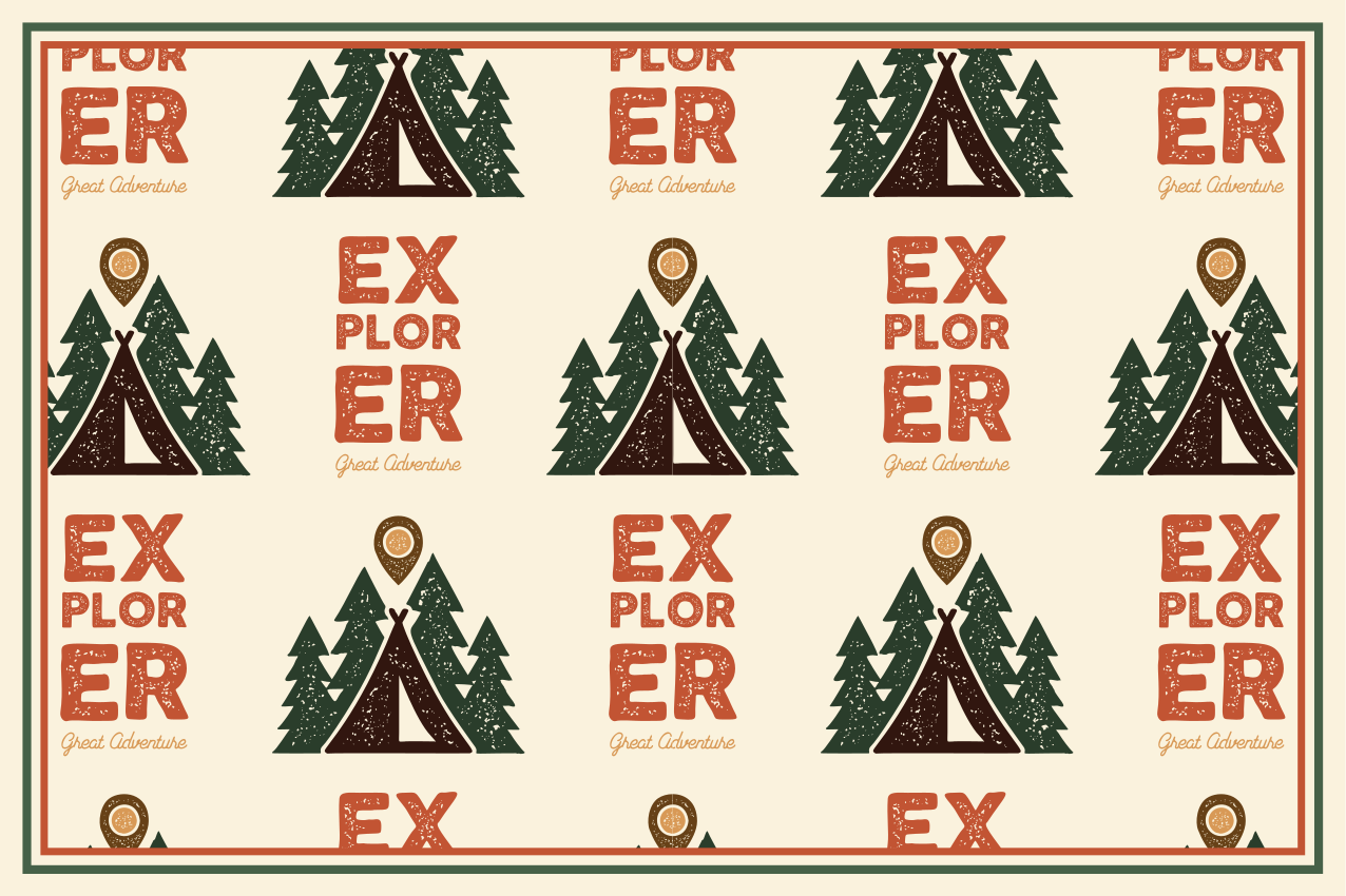 Individuais de mesa originais padrão aventura explorer - TenStickers