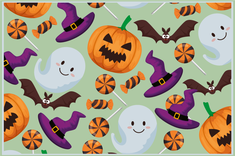 Individual de mesa halloween elementos coloridos - TenStickers