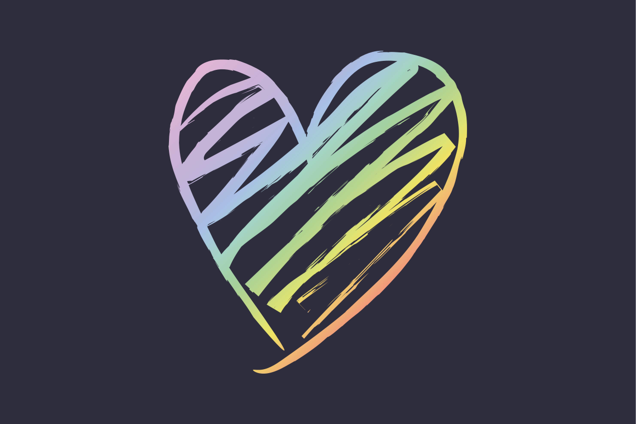 Individuais de mesa originais em forma de coração colorido - TenStickers