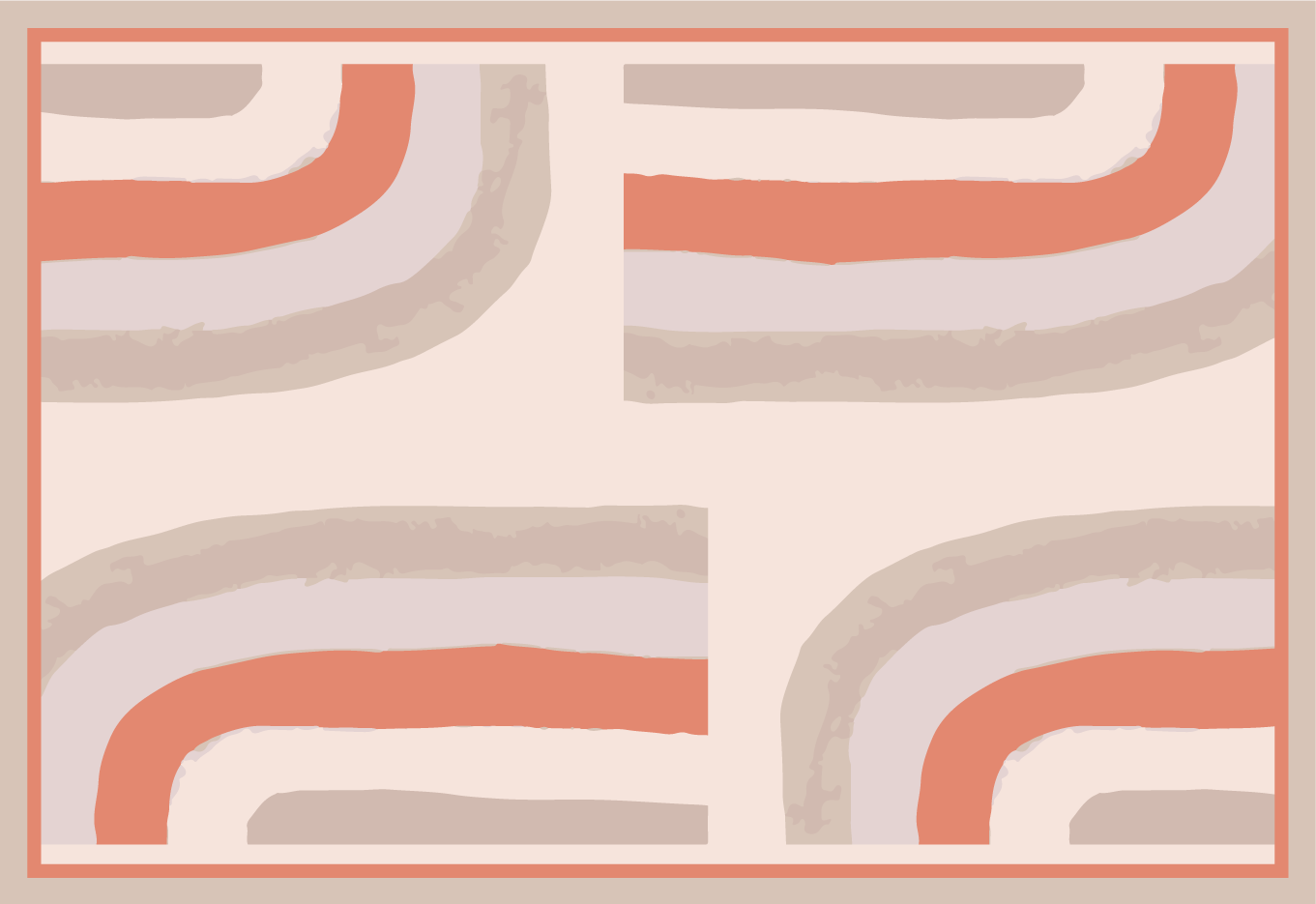 Individuais de mesa modernos com padrões curvos coloridos - TenStickers