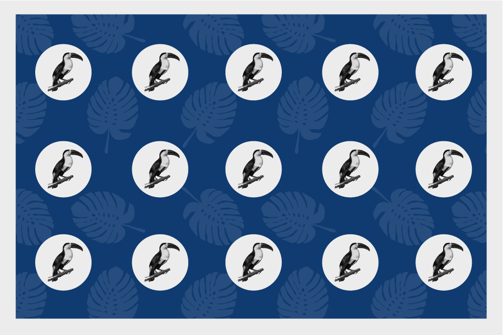 Individuais de mesa originais padrão de pássaros tropicais - TenStickers