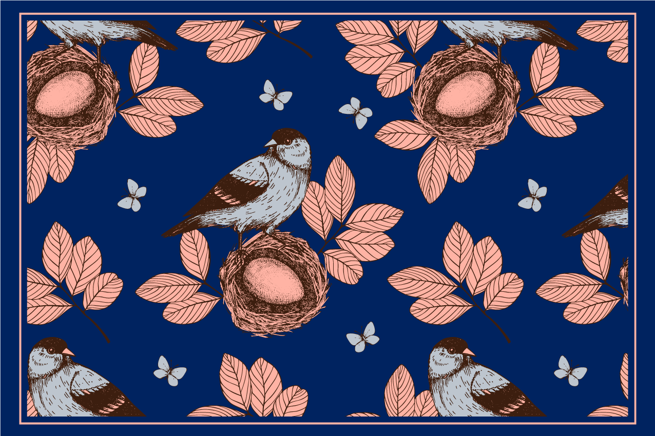 Individuais de mesa originais padrão ninho de pássaros - TenStickers