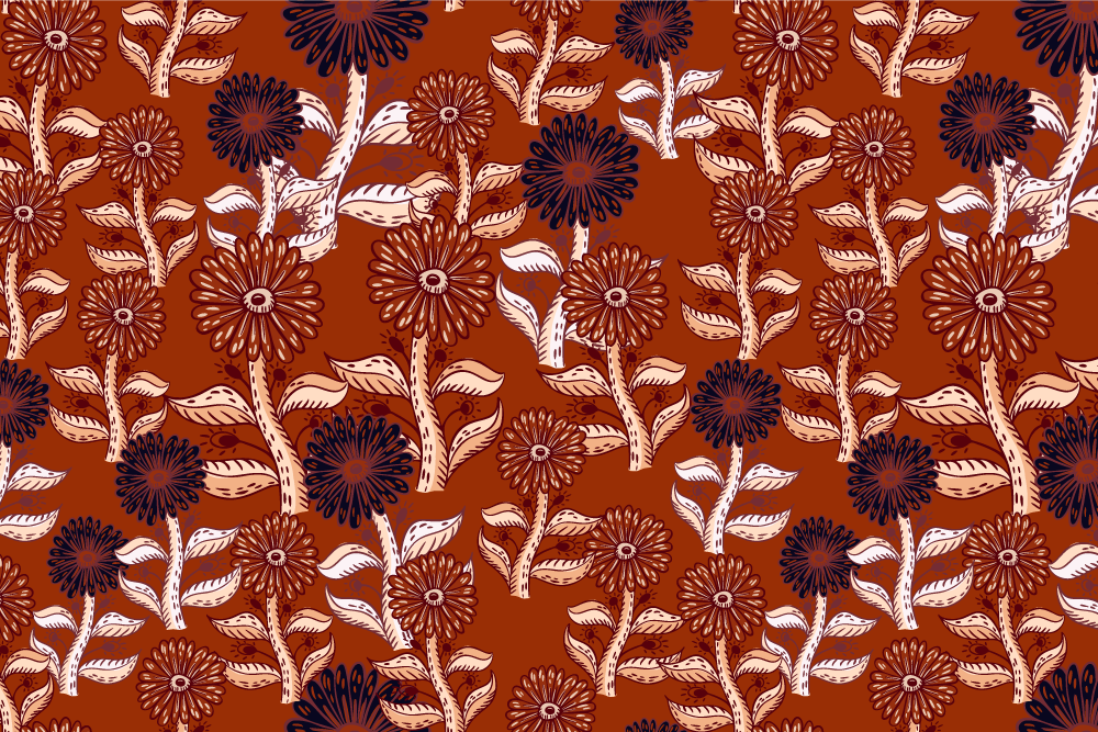 Individuais de mesa originais em padrão floral - TenStickers