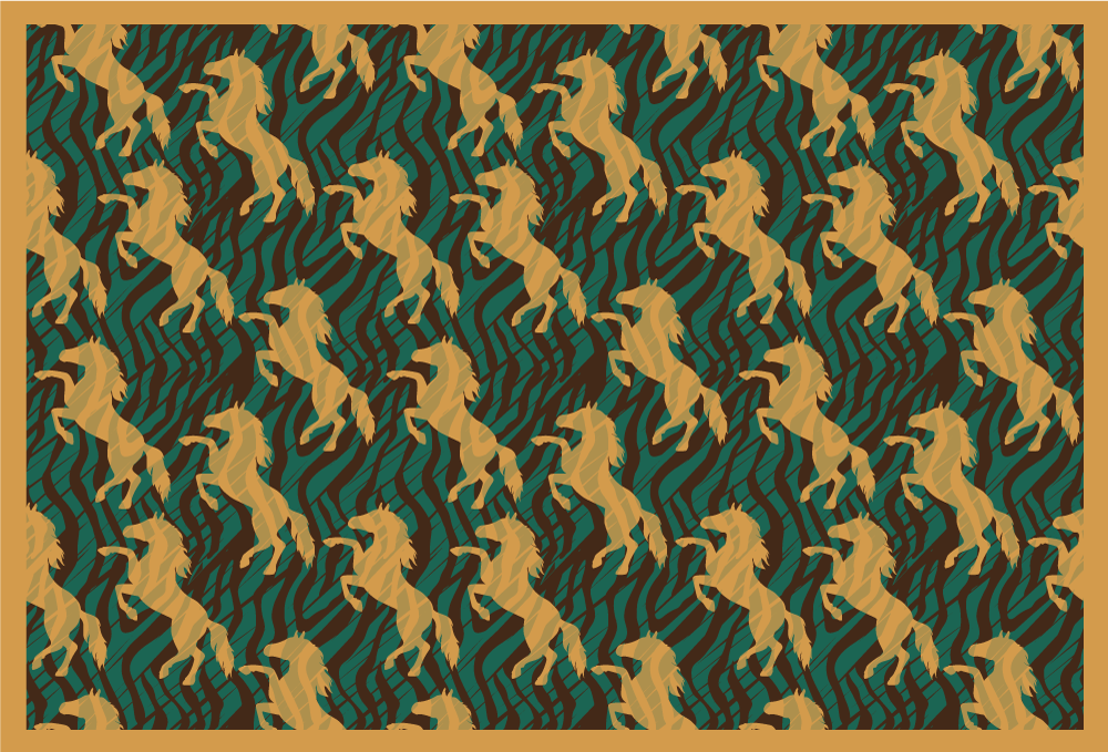 Individuais de mesa originais padrão de unicórnio marcante - TenStickers