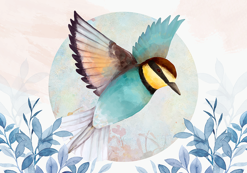 Individuais de mesa originais com arte aviar vibrante - TenStickers