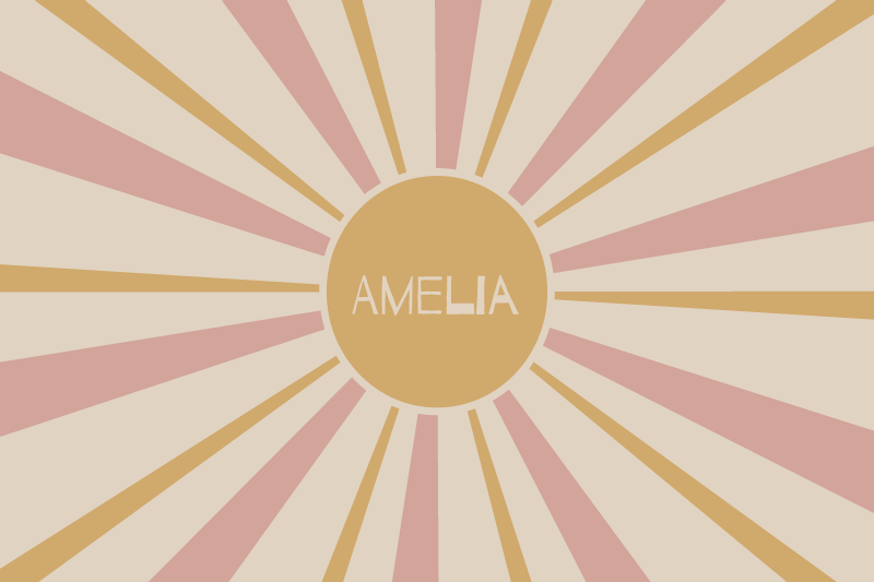 Individuais de mesa com nome centro de mesa raio de sol - TenStickers