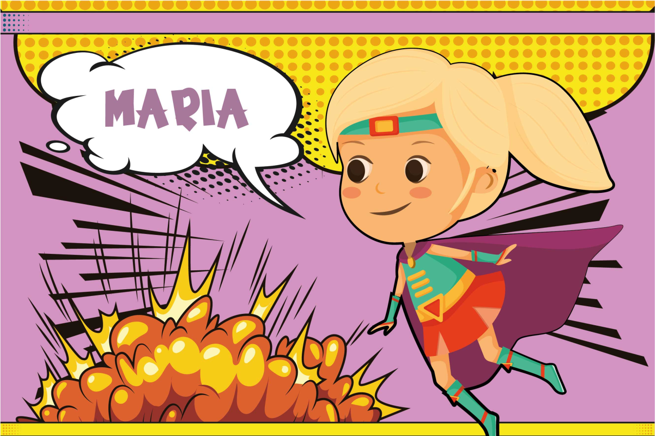 Individuais de mesa com nome super-heroína cómica - TenStickers