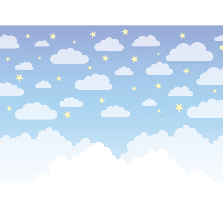 Mural de parede bebés nuvens e estrelas - TenStickers