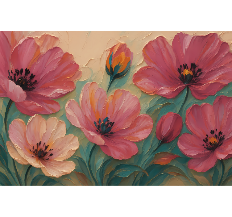 Fotomurais para casa de banho arte de flores pintadas - TenStickers