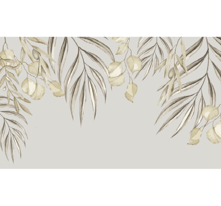 Fotomurais para casa de banho palmeira bege suave - TenStickers