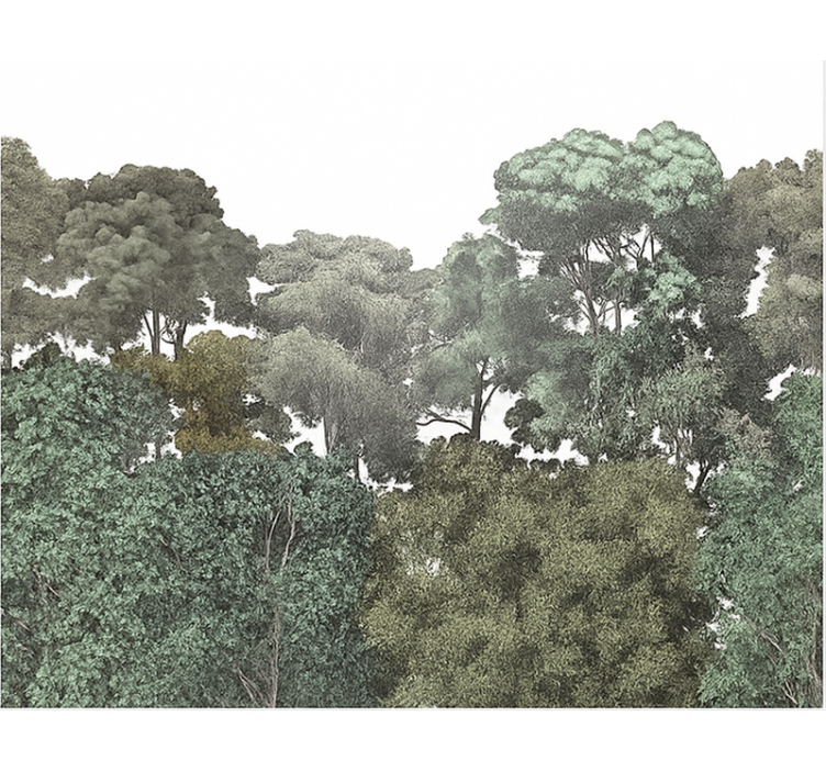 Mural de parede juvenis elegante motivo de floresta tropical - TenStickers