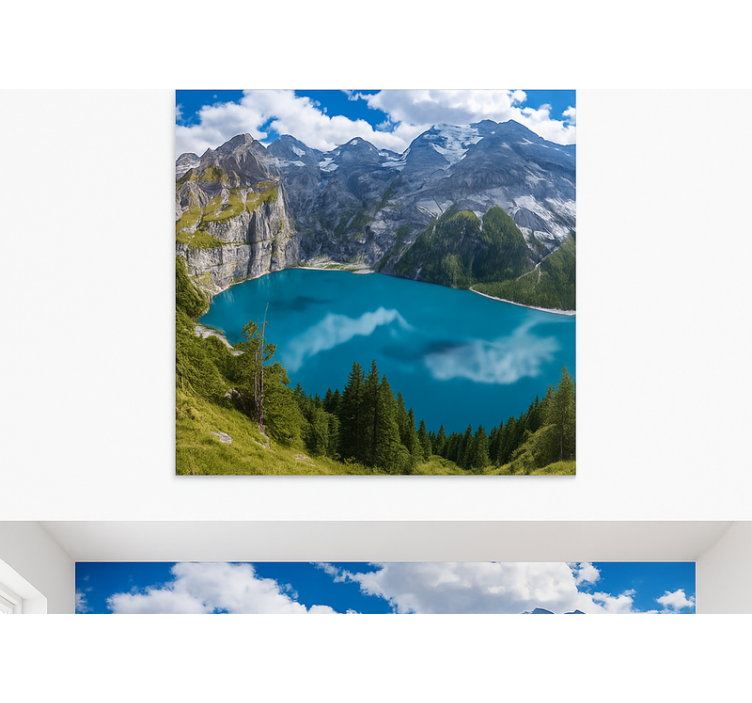 Mural de parede montanha montanhas do pôr do sol dourado - TenStickers