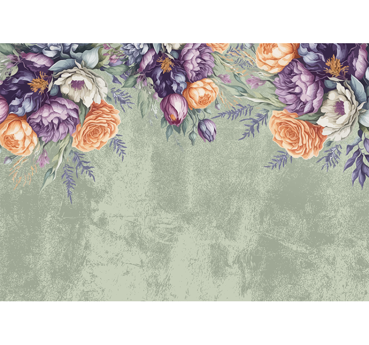 Mural de parede para quarto de casal design floral vintage - TenStickers