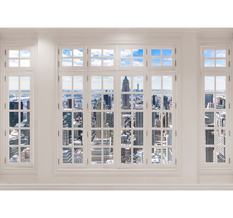Fotomurais de lugares Cidade Através da Janela - TenStickers