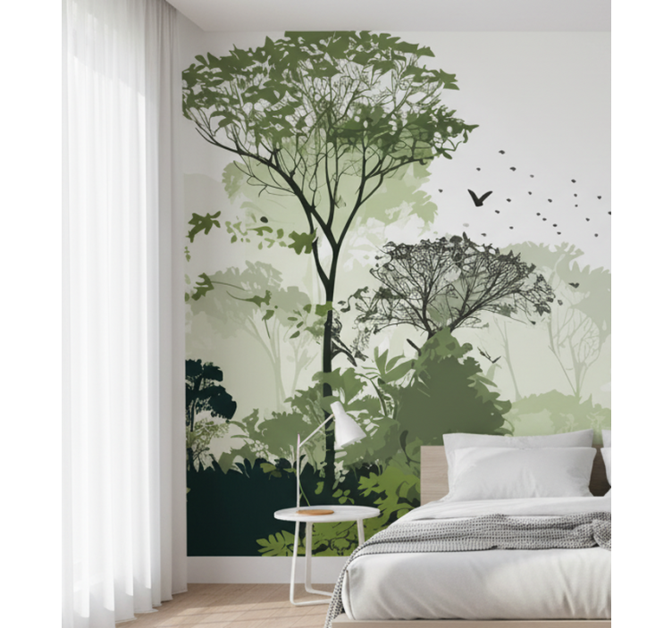 Mural de parede bosques Árvores do horizonte minimalista - TenStickers