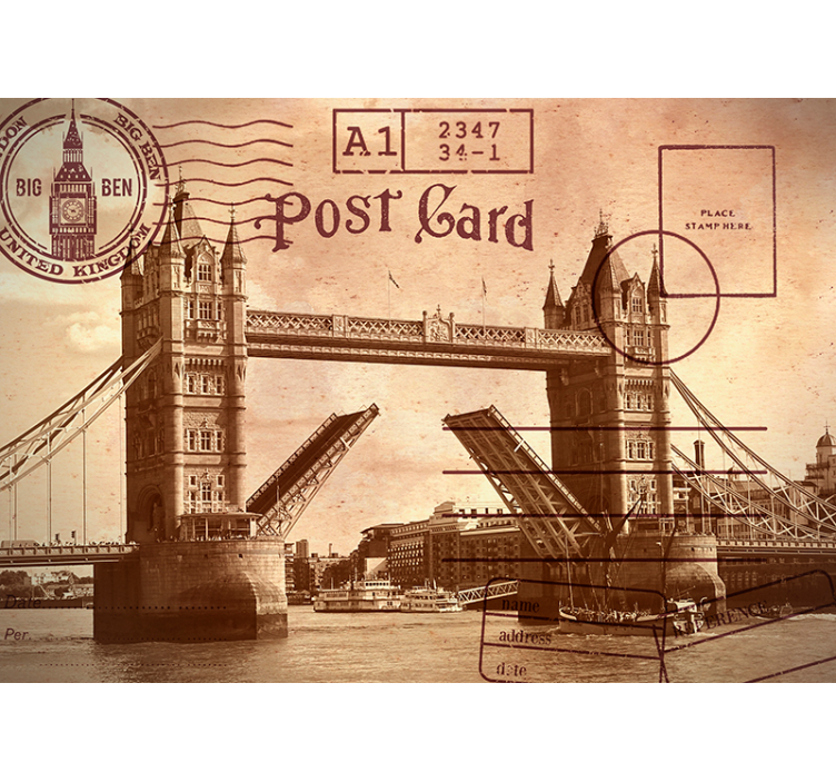 Fotomural de Londres cartão postal Tower Bridge - TenStickers